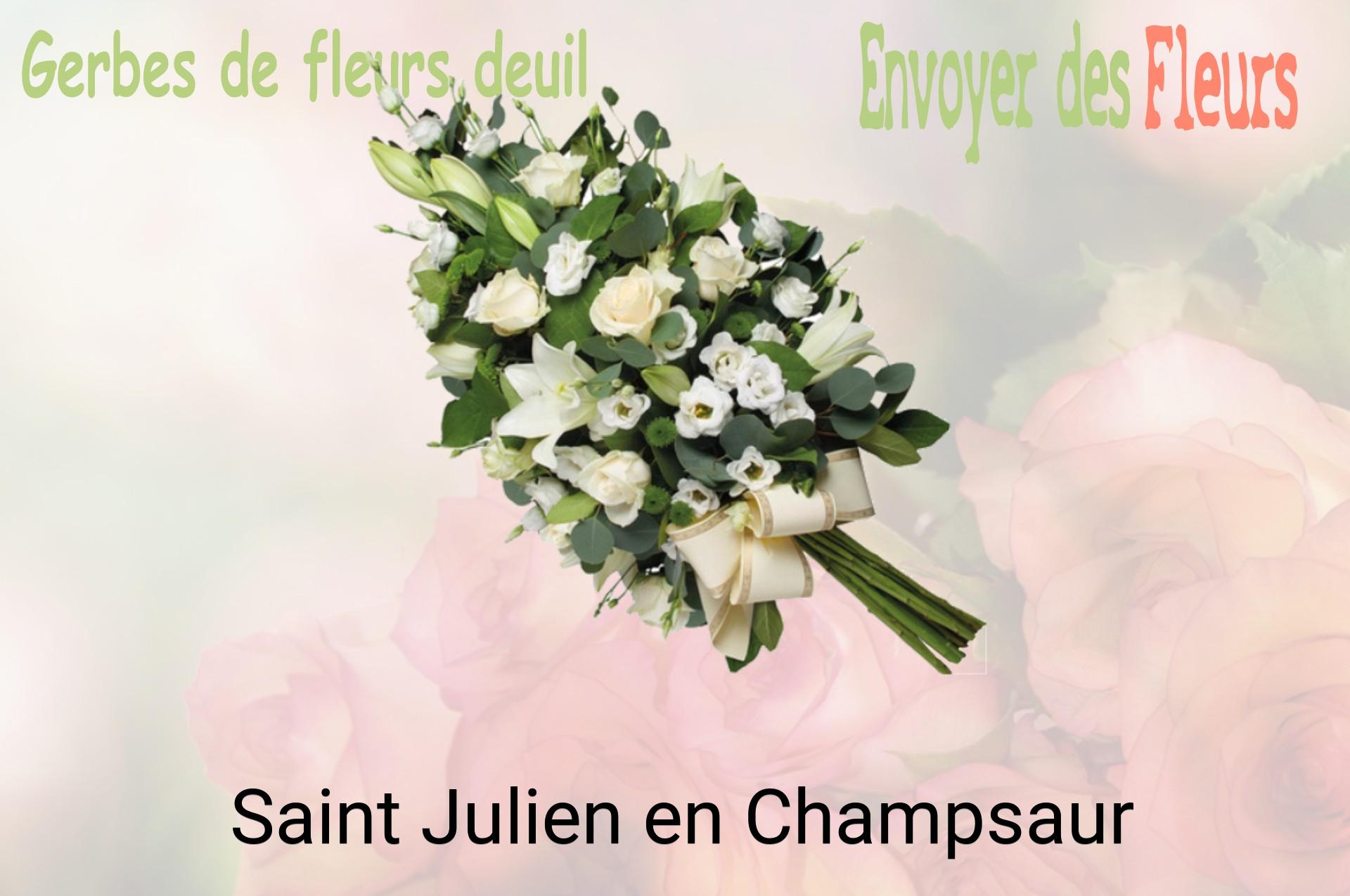 Gerbe de fleurs de deuil livrée à Saint-Julien-en-Champsaur